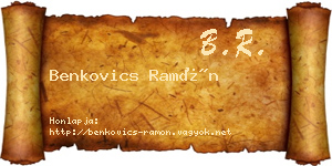 Benkovics Ramón névjegykártya